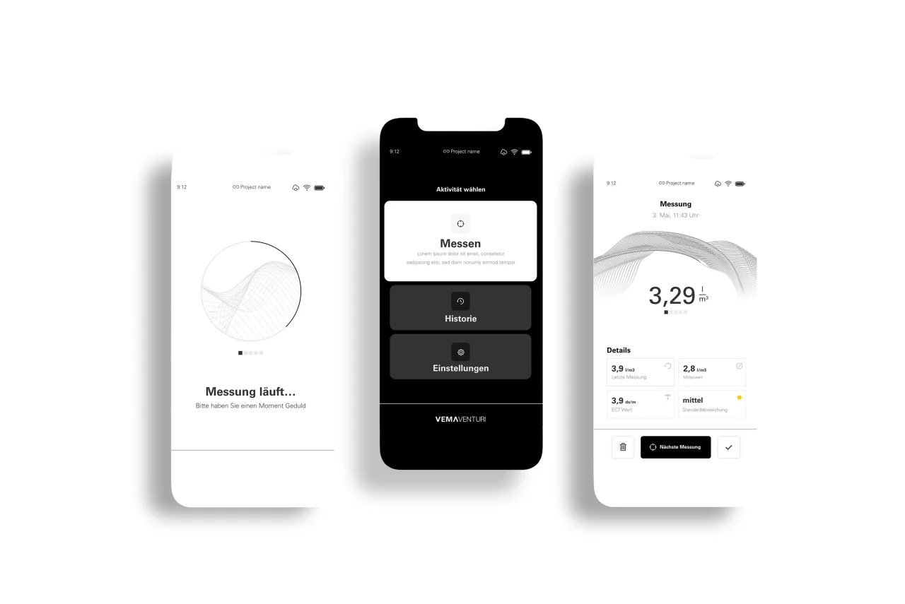 Mobile Design Mockup für VemaVenturi.
